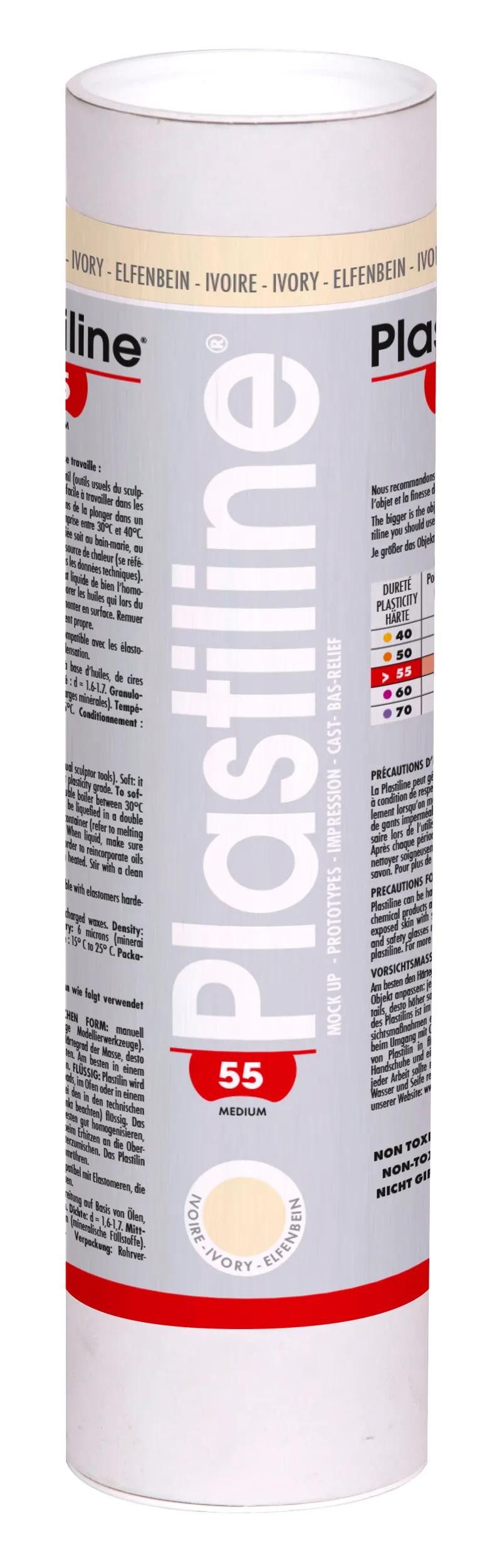 Plastiline Knete Plastiline, 1 kg, Härtegrad 55 (medium) - Elfenbein 1155T, PLASTILINE