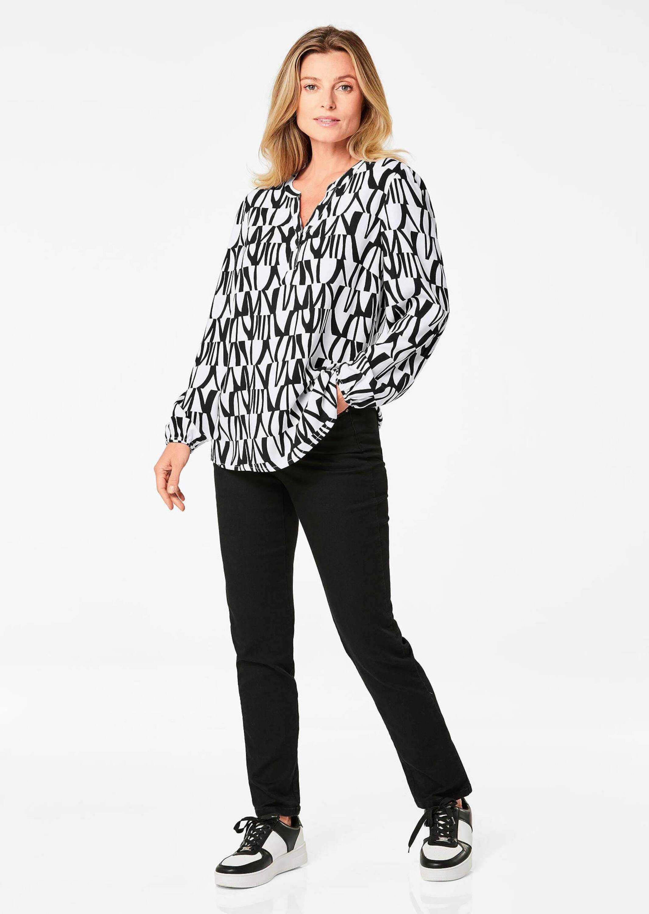 GOLDNER Schlupfbluse Printbluse mit Allover-Druck Viskosebluse mit Rundhals günstig online kaufen