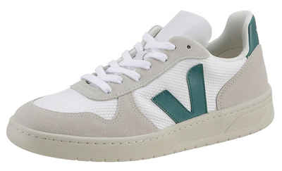 VEJA »V-10« Sneaker mit kontrastfarbenem V-Logo aus Gummi und Reisabfällen
