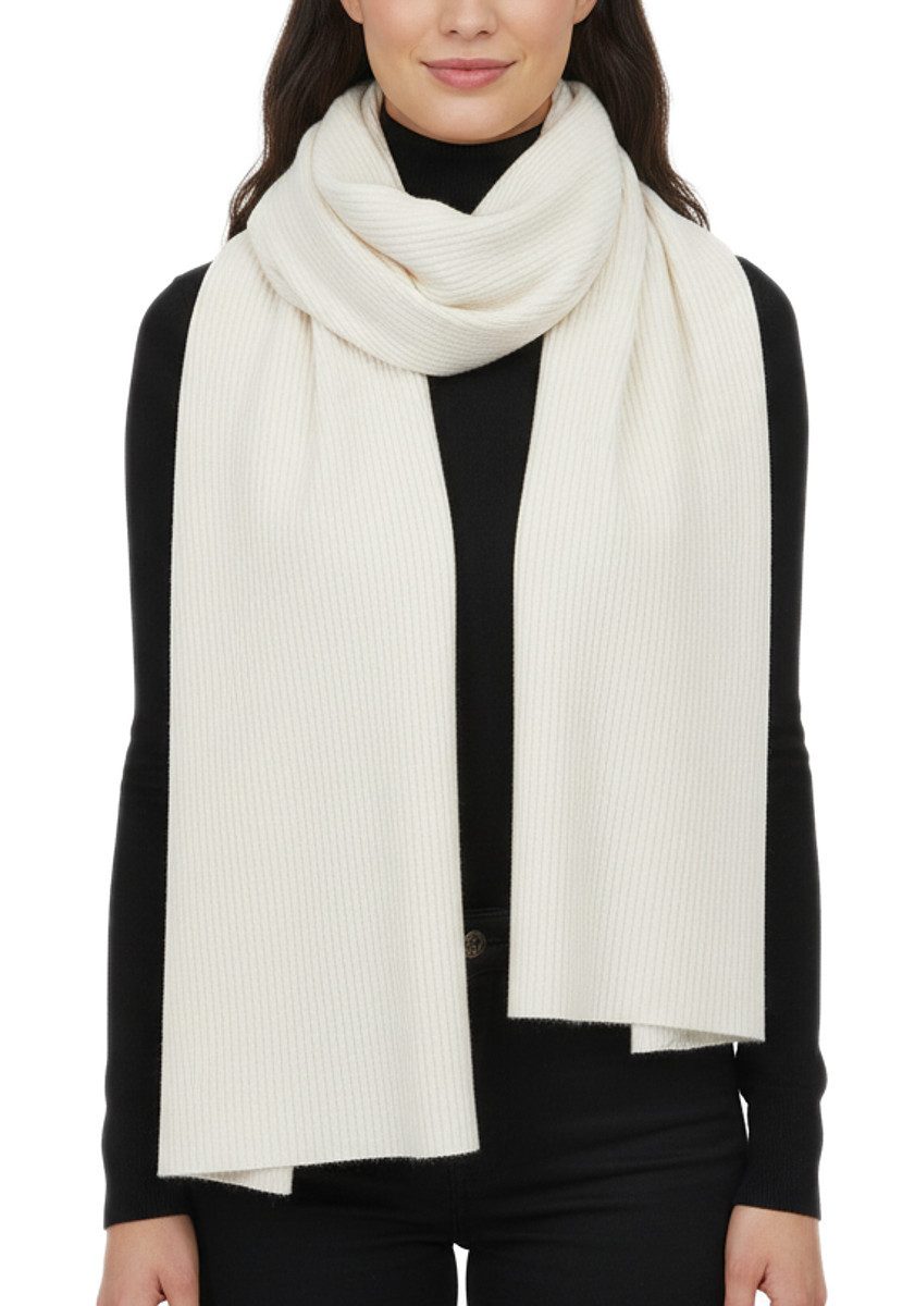 dy_mode XXL-Schal Damen XXL-Schal in Rippstrick-Optik Kuscheliger Winterschal, in Unifarben, mit feine Fransen