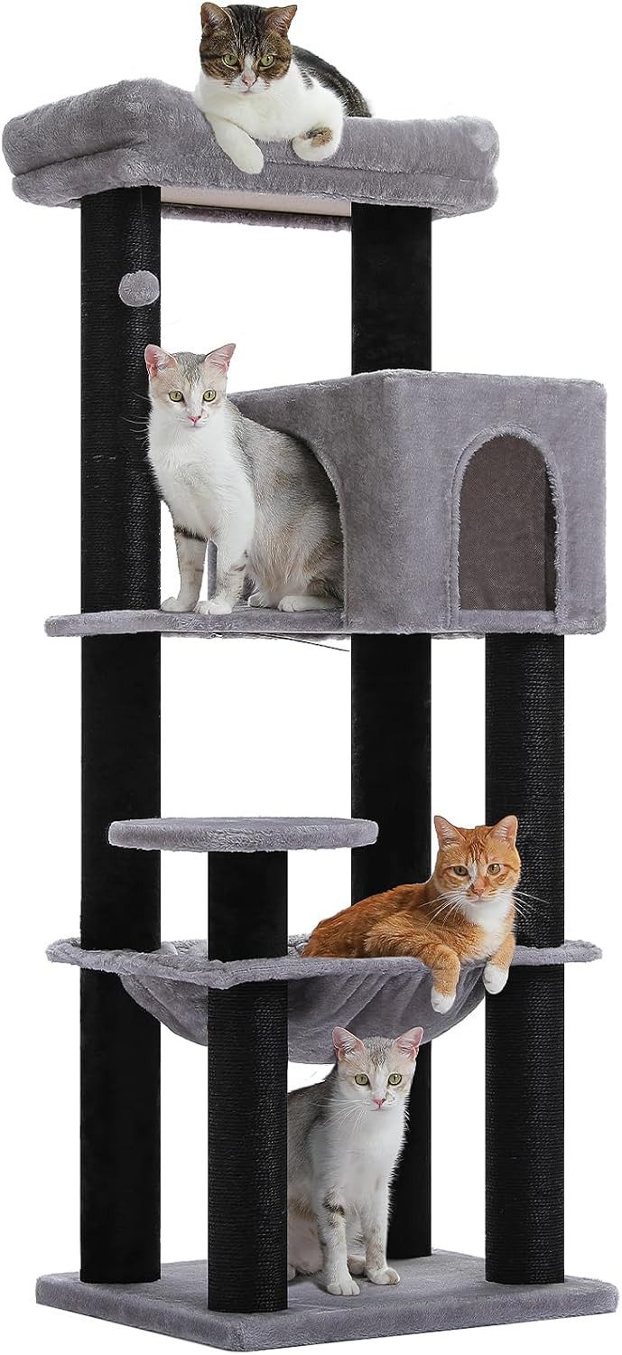 Purpurra Kratzbaum Extradick 8 cm Stamm, robuster Katzenturm, 147 cm, 55L x 45B x 147H cm