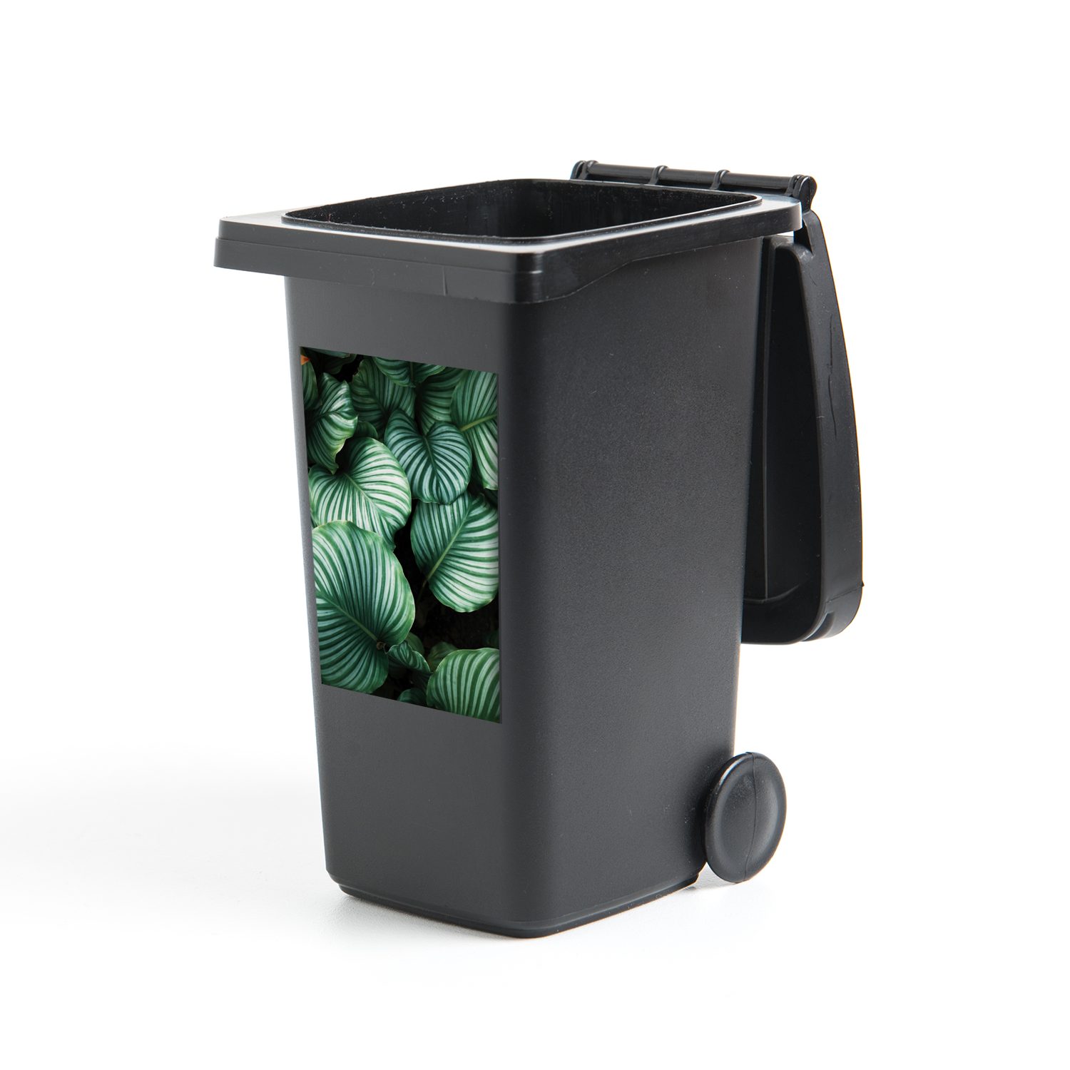MuchoWow Wandsticker Mülleimer-aufkleber, Mülltonne, Porträt Pflanzen St), - Abfalbehälter (1 Container, Sticker, - Blätter