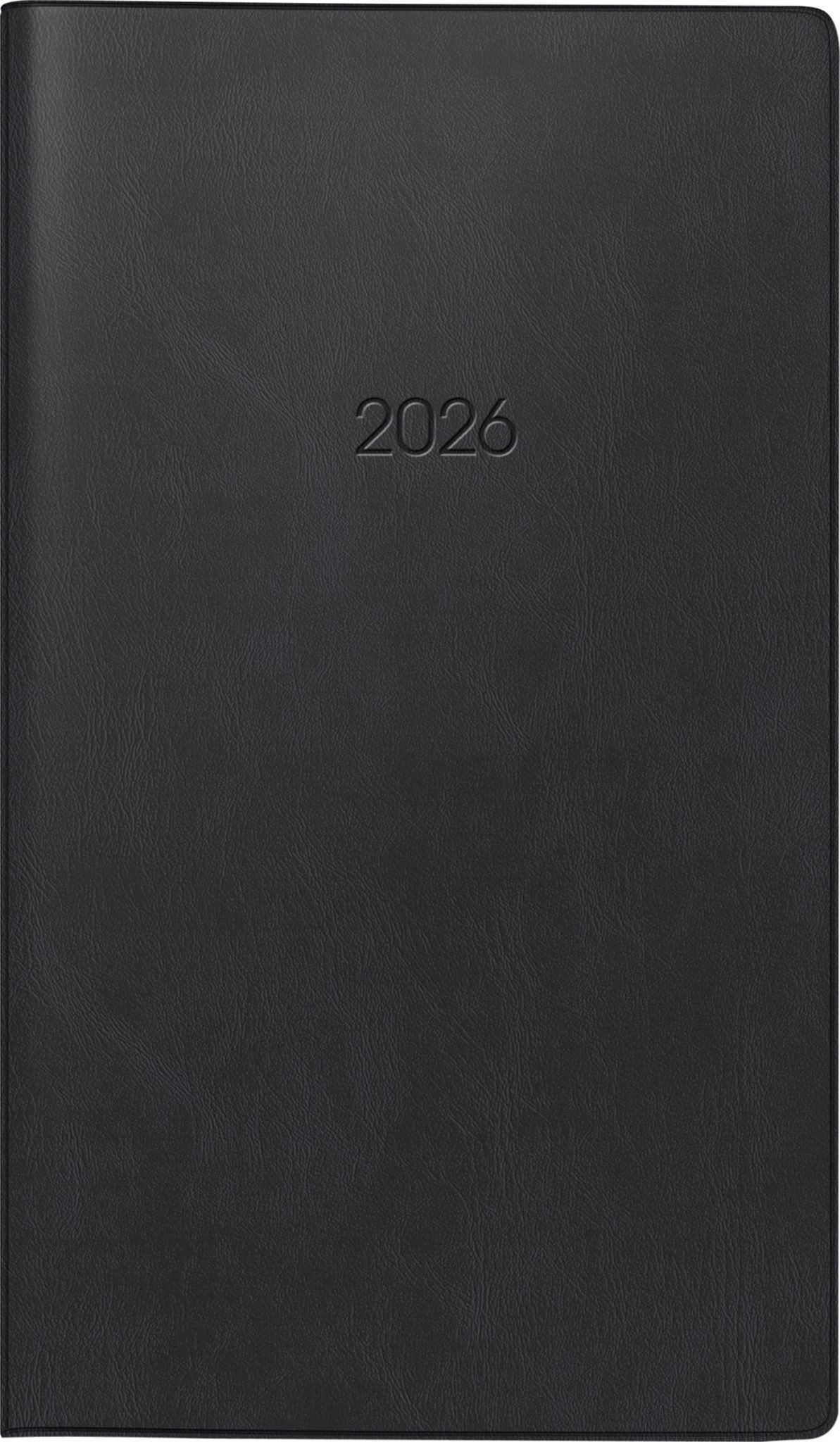 BRUNNEN Taschenkalender 2026 Brunnen Taschenkalender 756 A6 sw 4061947143485