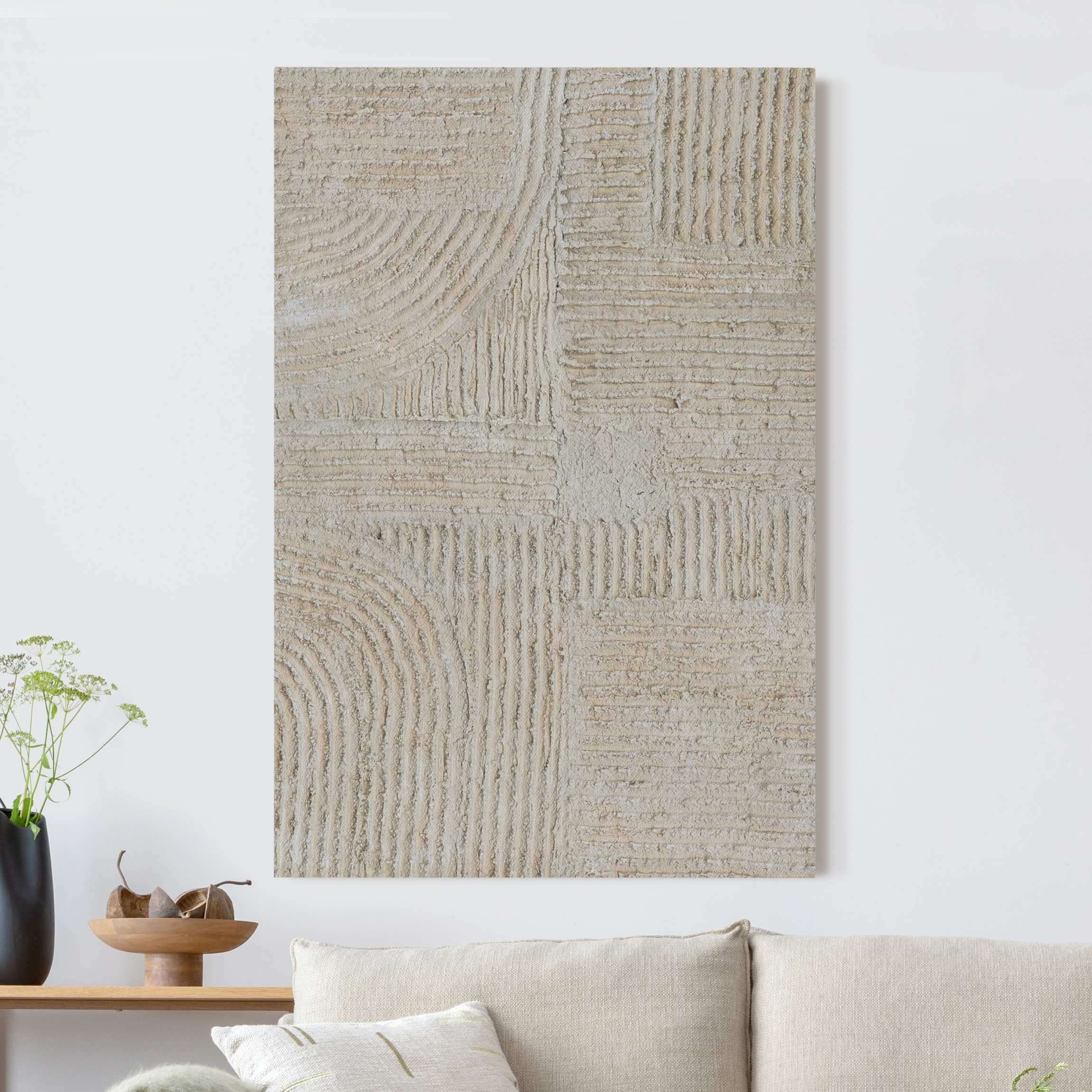 Bilderdepot24 Leinwandbild Akustikbild Abstrakt Modern Beton Sandstein Strukturen Akustik Bilder, (Wandbild im Leinwandstil mit 4 cm Keilrahmen für bessere Raum – Bild 2 von 5