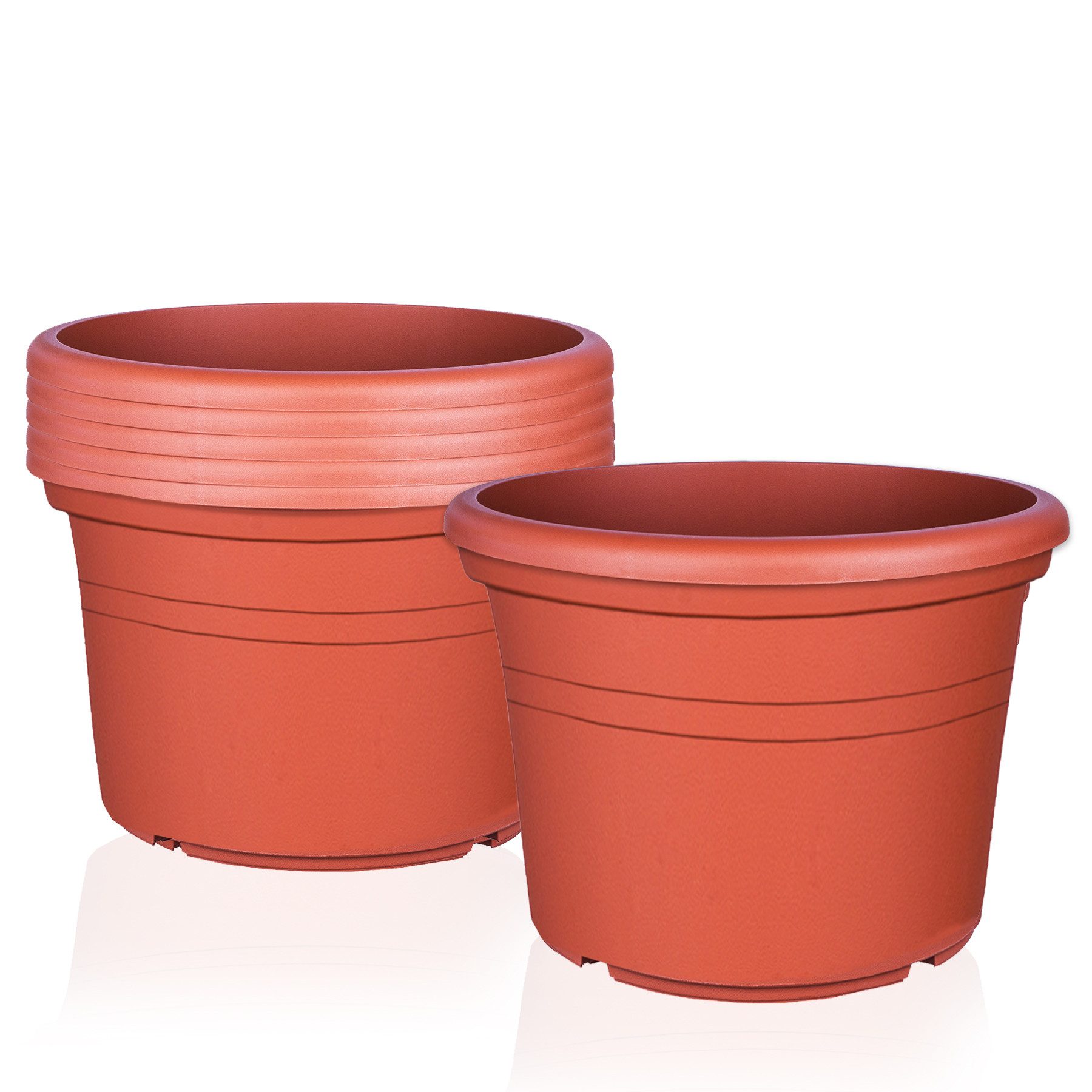 BigDean Blumentopf Pflanzkübel aus Kunststoff rund (Set, 6 St., Blumentöpfe), Blumentöpfe, Wetterfest, Hochwertig, Blumenkübel, Pflanztöpfe