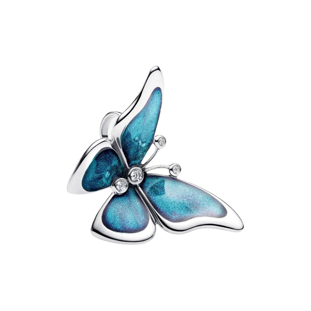 Pandora Charm Schmetterling 793747C01, Schmetterling, Zirkonia, Emaille