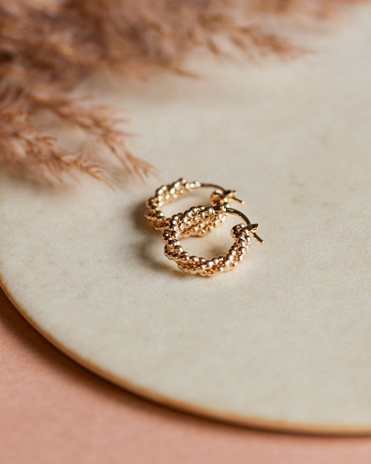 lille mus Paar Creolen Creolen 'Perlenkordel' 925 Silber / vergoldet günstig online kaufen