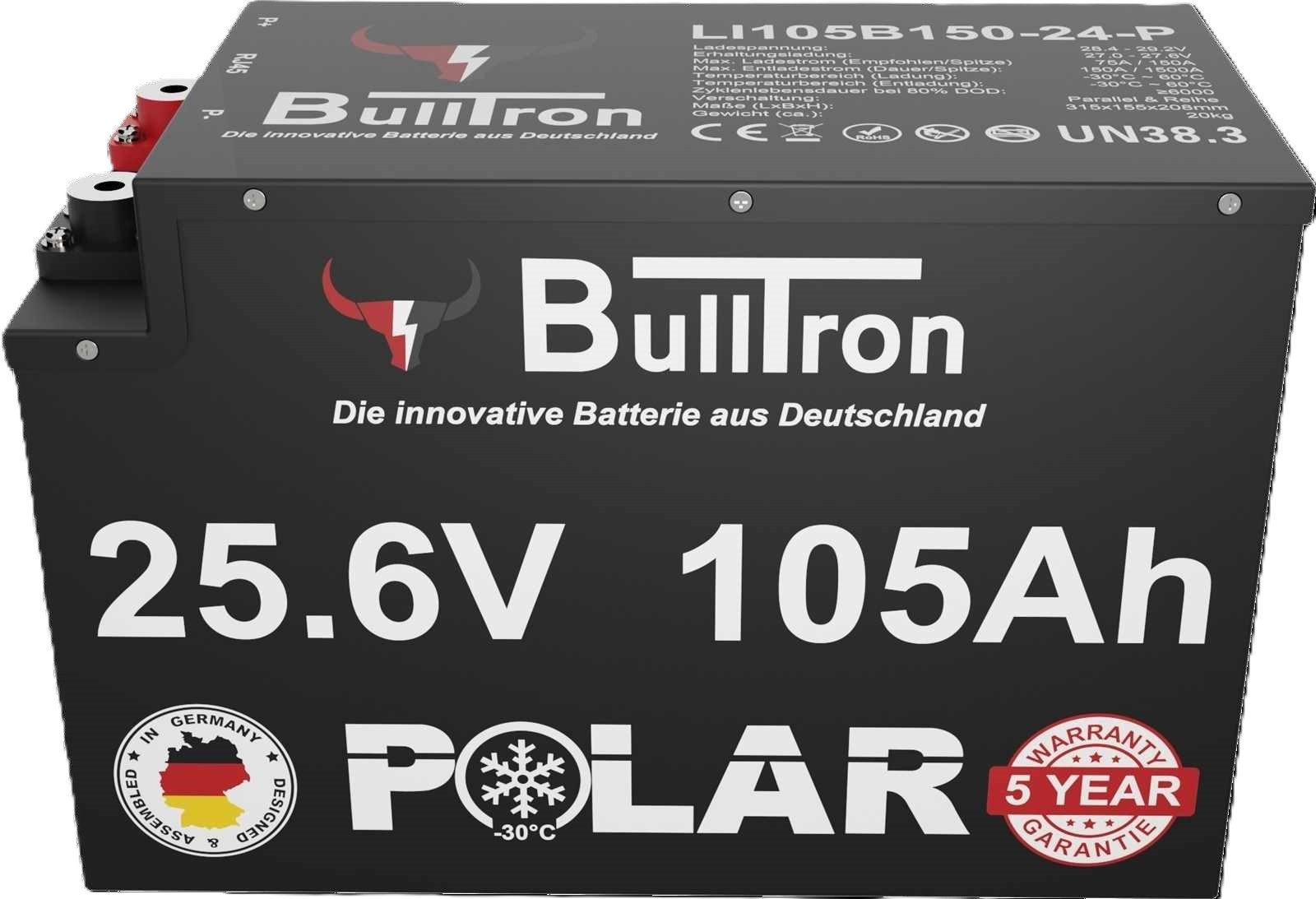 BullTron BullTron Polar 105Ah inkl. Smart BMS 150A Dauerstrom Bluetooth App Batterie