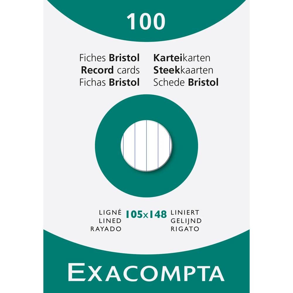 EXACOMPTA Karteikarten Exacompta Karteikarten A6 liniert weiss 100St