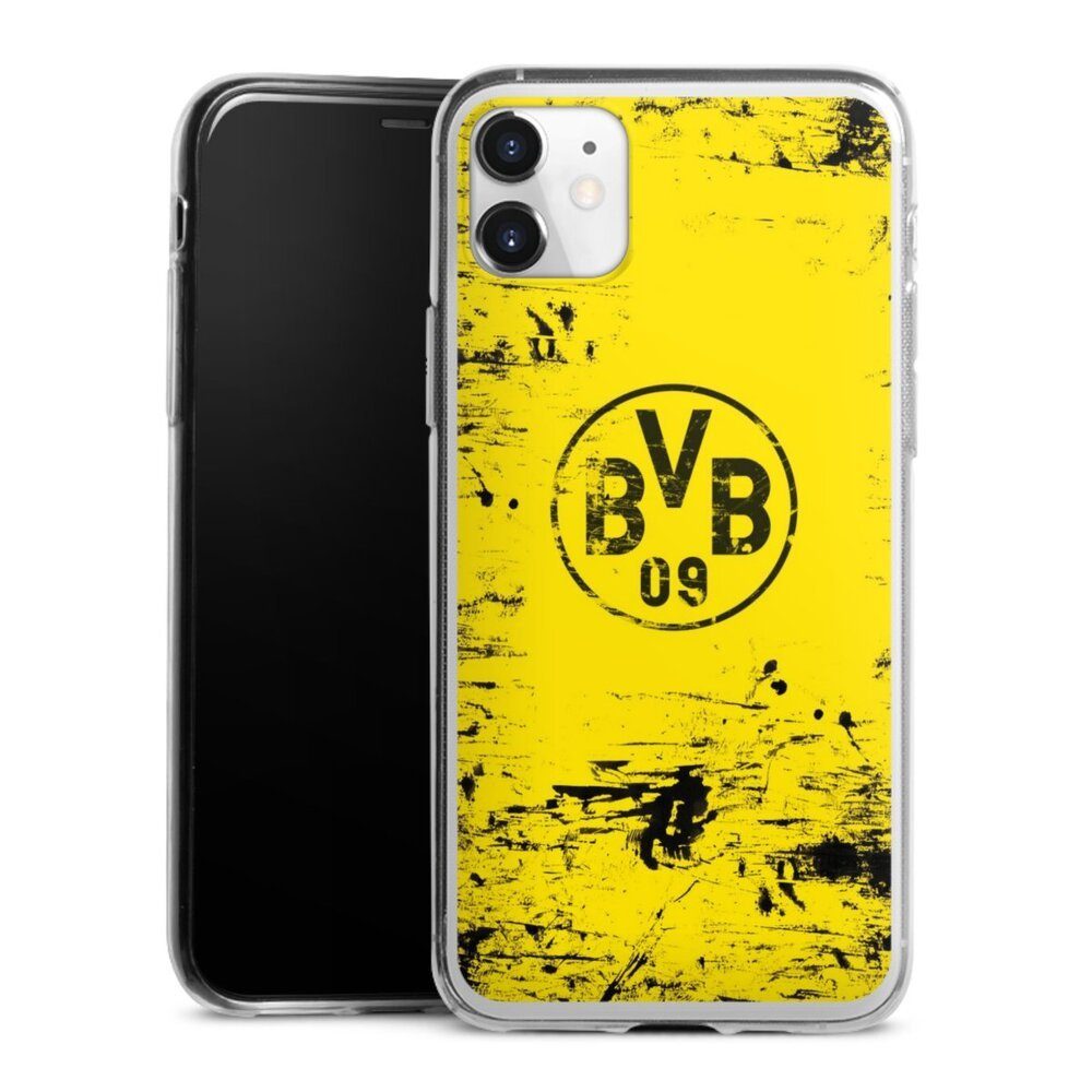 DeinDesign Handyhülle Borussia Dortmund Offizielles Lizenzprodukt BVB BVB Destroyed Look, Apple iPhone 11 Slim Case Silikon Hülle Ultra Dünn Schutzhülle