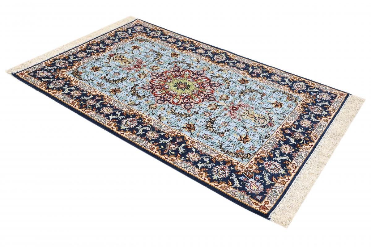 Orientteppich Handgeknüpfter Isfahan 128x190 rechteckig, mm Trading, Höhe: Orientteppich, Nain 6 Seidenkette