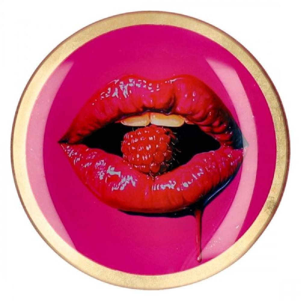 Giftcompany Schmuckkassette Glasteller Love Plates Mund Pink (10cm)