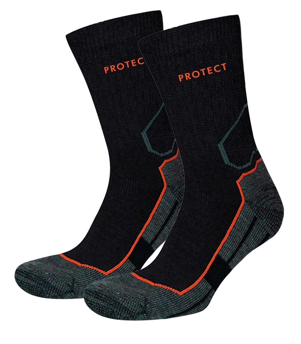 Sympatico Arbeitssocken 2 Paar Arbeitssocken Protect (Spar-Pack, 2-Paar, 2er-Pack) aus hautfreundlicher Baumwolle