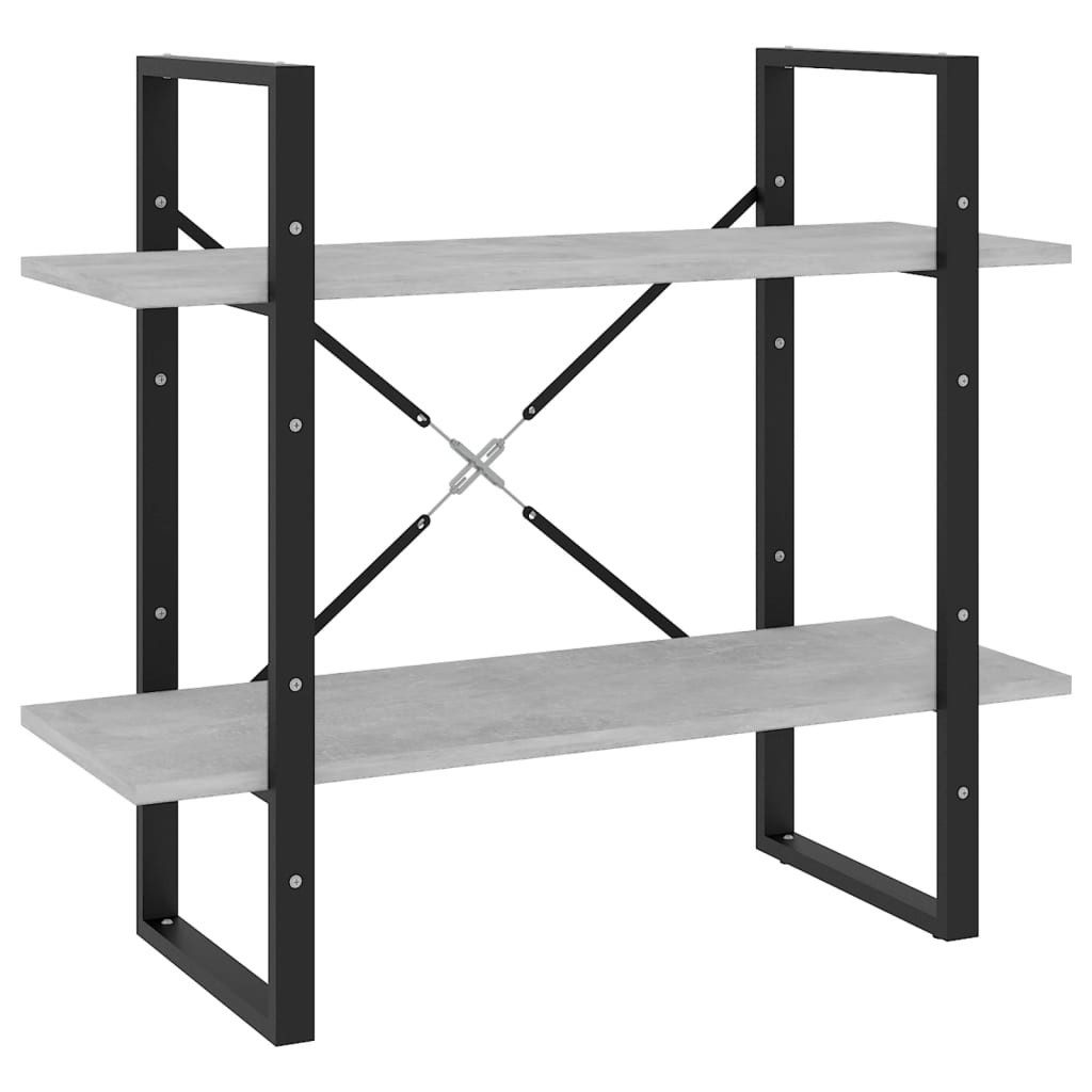 vidaXL Bücherregal Bücherregal 2 Fächer Betongrau günstig online kaufen