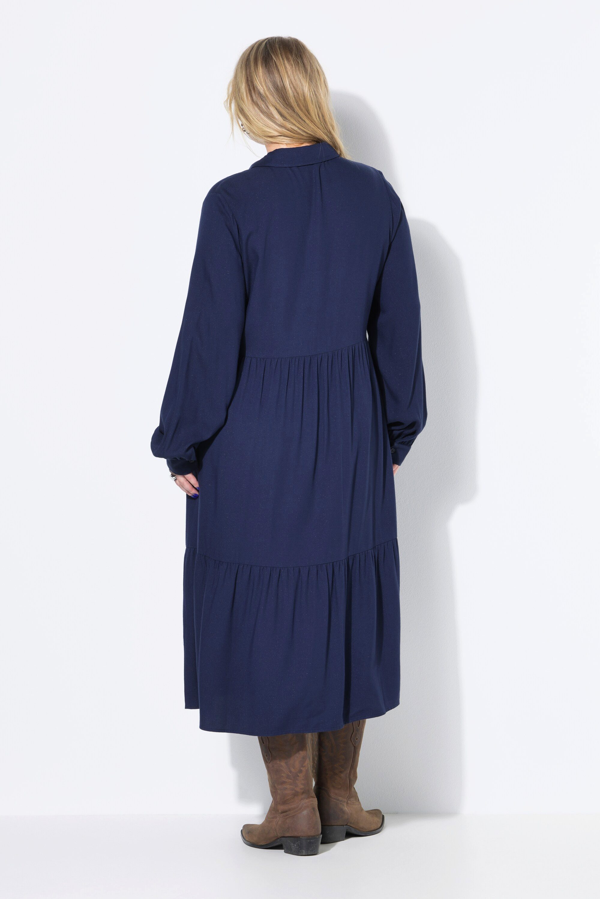 Studio Untold Midikleid Kleid A-Line Midilänge Volant Glitzer
