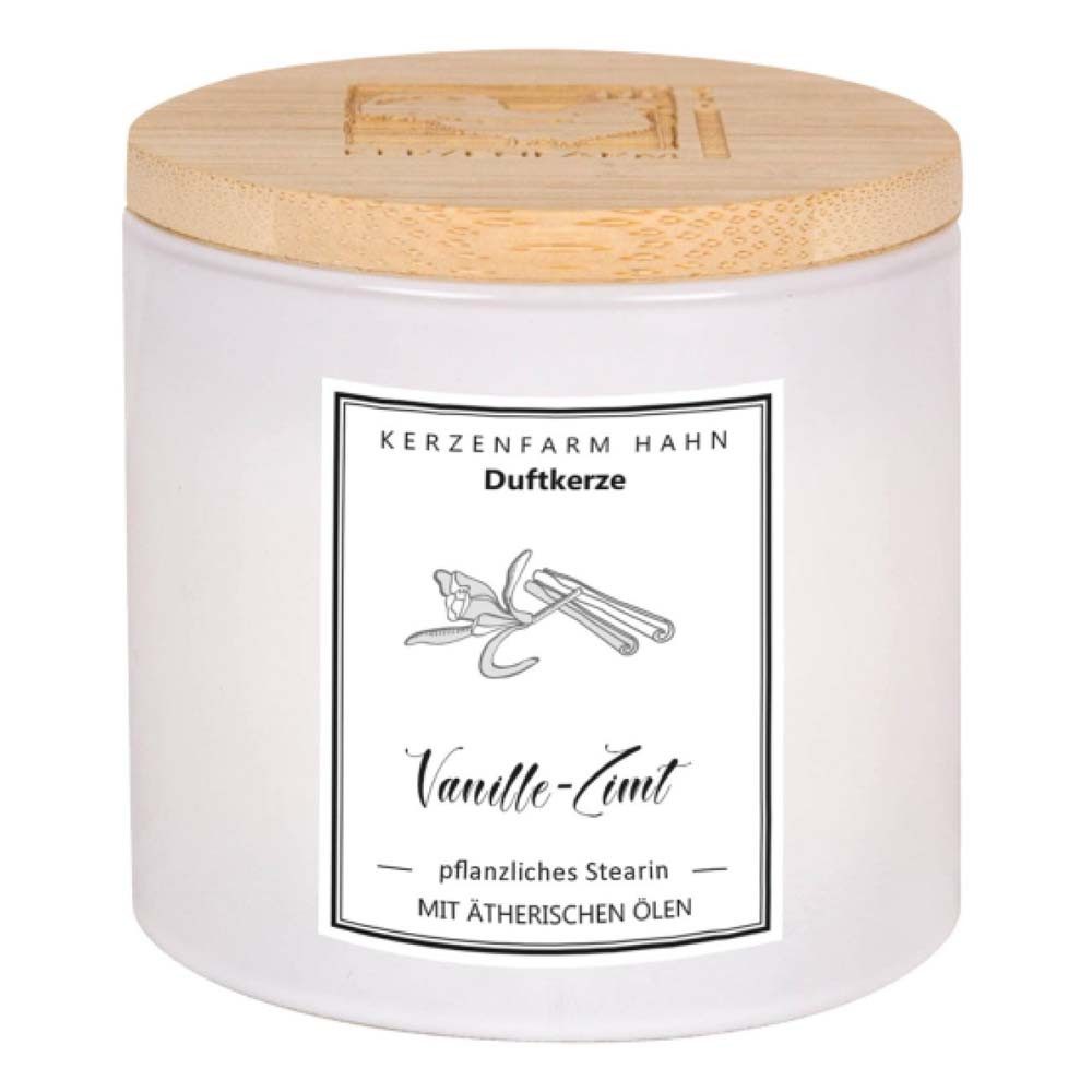 Kerzenfarm Hahn Formkerze Duftkerze Trendglas - Vanille-Zimt weiß günstig online kaufen