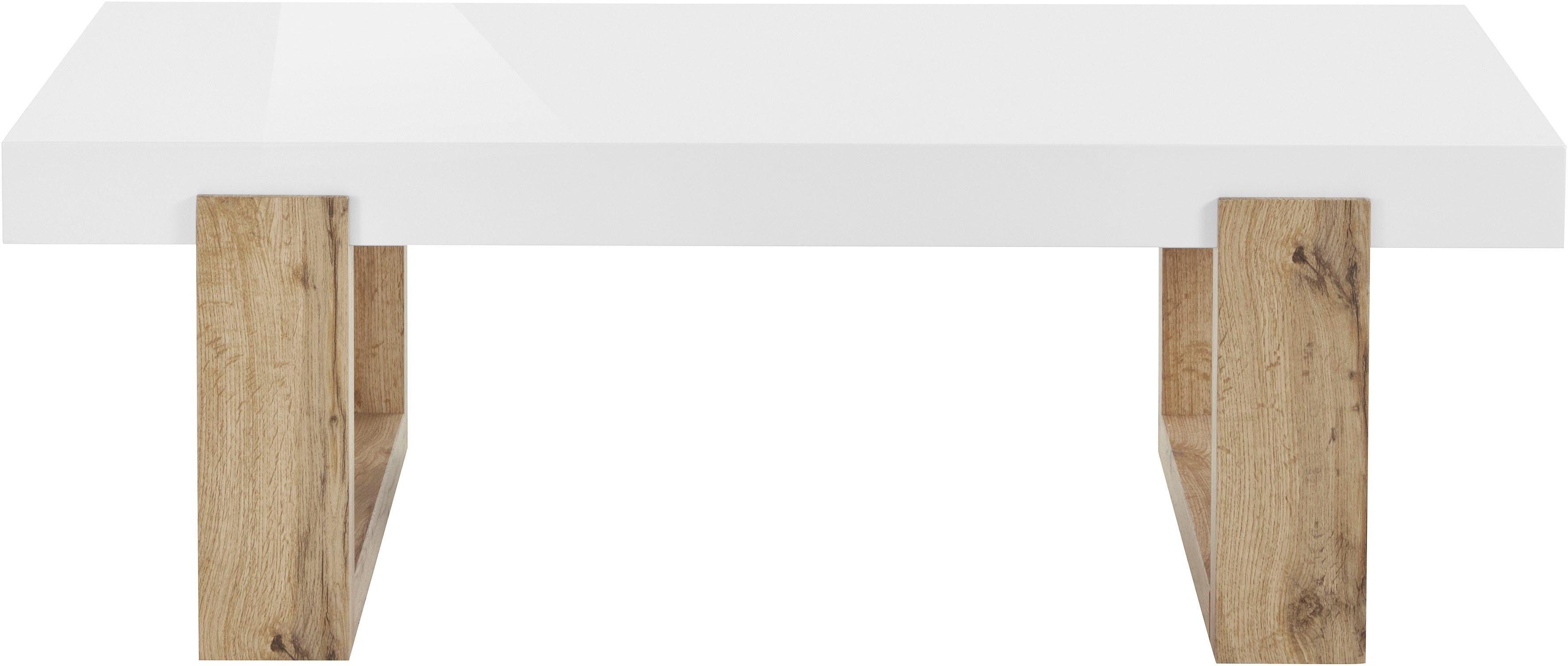 OTTO home Couchtisch Solid, hochglanzfarbener weißer Tischplatte, in zwei unterschiedlichen Größen