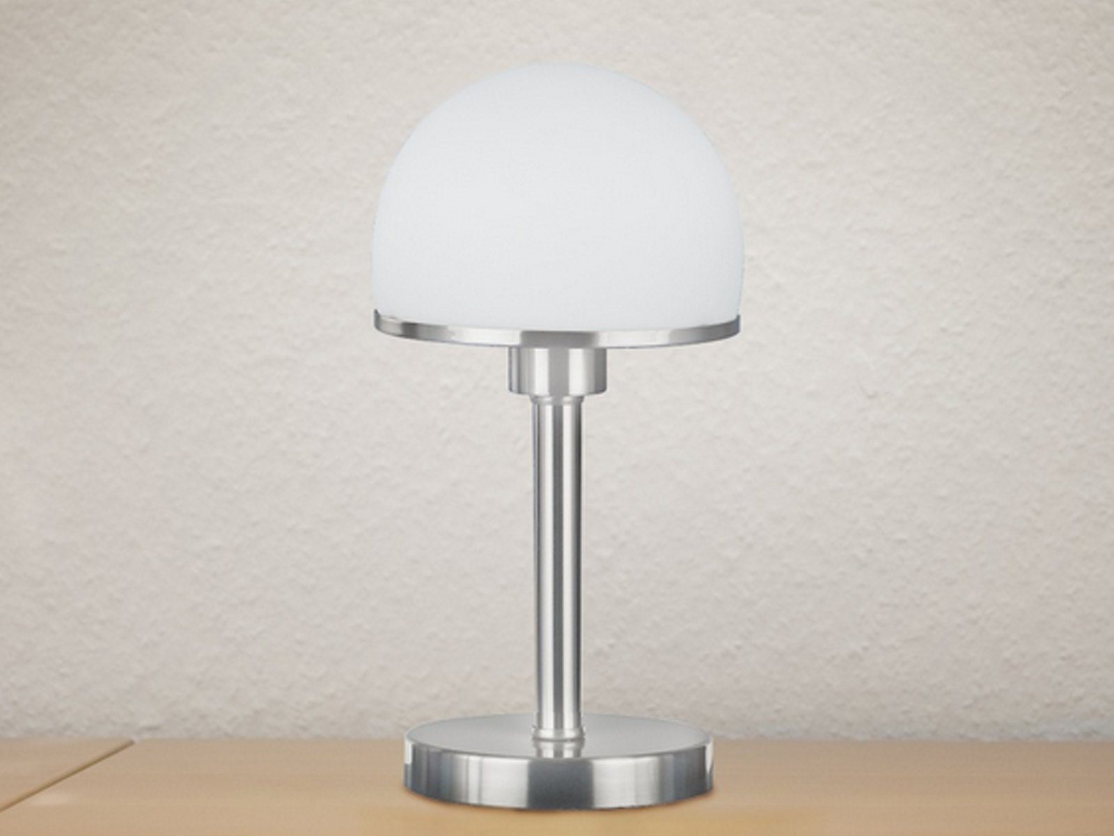 Nachttisch-lampe Dimmfunktion, dimmbar meineWunschleuchte 39cm LED Lampenschirm Touch LED Fensterbank Nachttischlampe, Höhe Glas wechselbar,