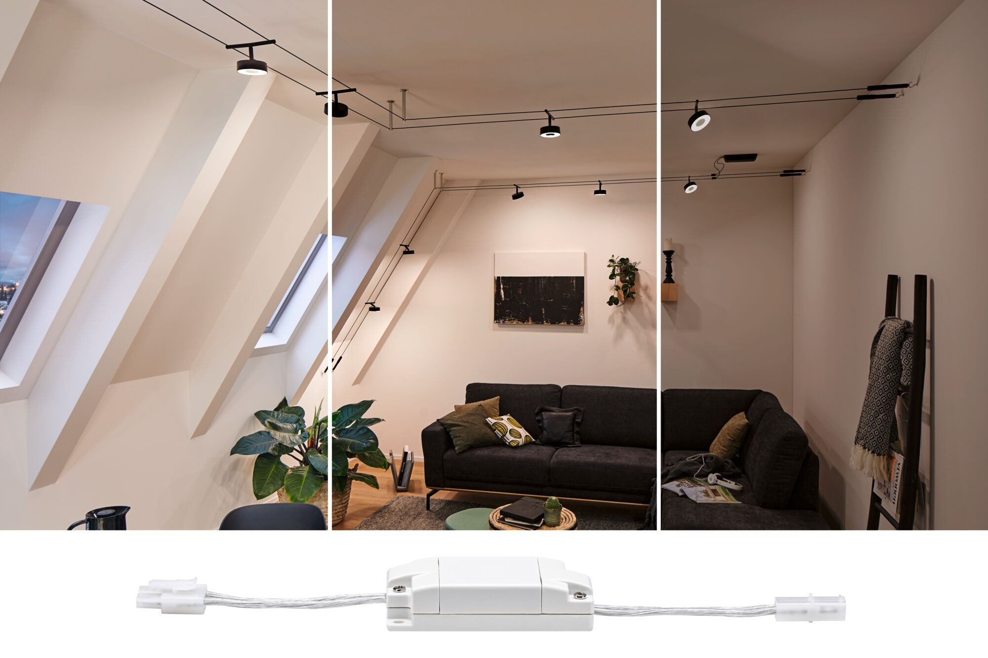 Paulmann Schienensystem-Sets CorDuo Seilsystem 3-Step-Dim 3 Stufen Dimmer Weiß