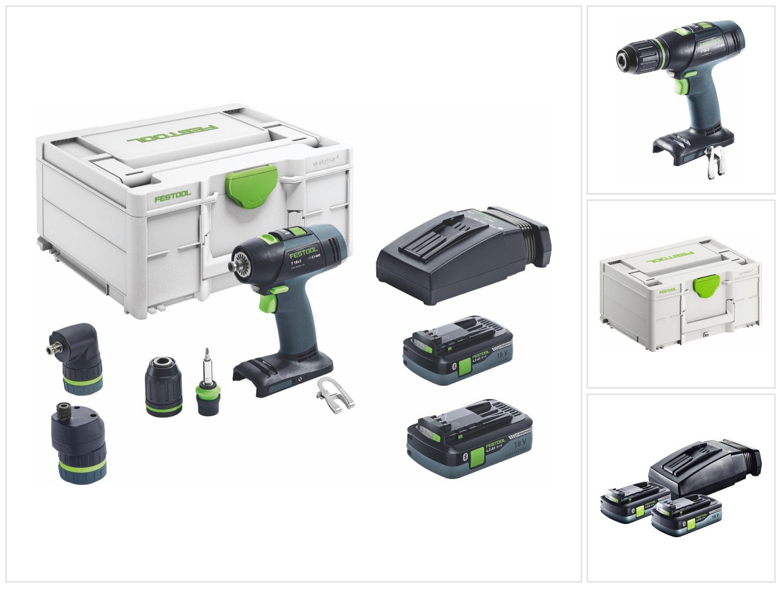 FESTOOL Akku-Schrauber T 18+3 HPC 4,0 I-Set Akku Bohrschrauber 18 V 50 Nm Brushless (576989