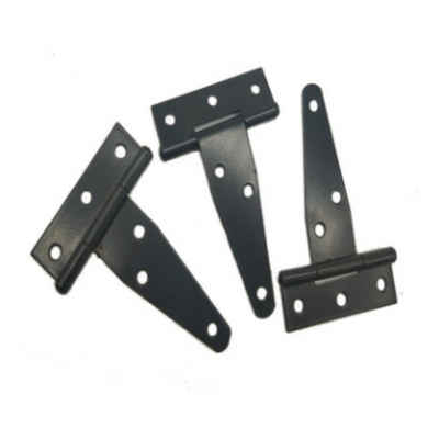 Juoungle Türbeschlag 3*schwarze schwere T-Strap Scharniere für Holzzaun oder Metalltore