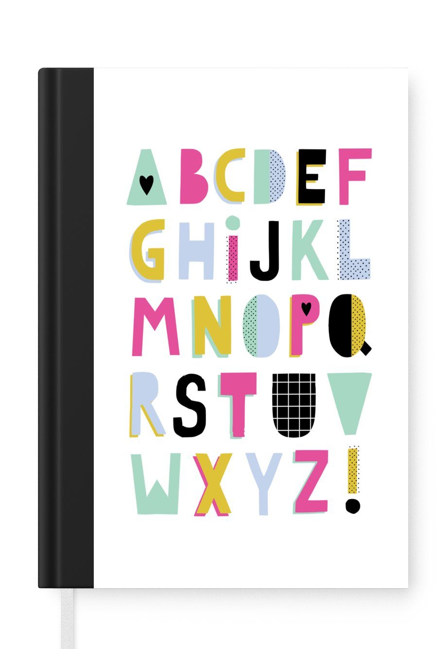 MuchoWow Notizbuch Alphabet - Buchstaben - Dekoration, Journal, Merkzettel, Tagebuch, Notizheft, A5, 98 Seiten, Haushaltsbuch