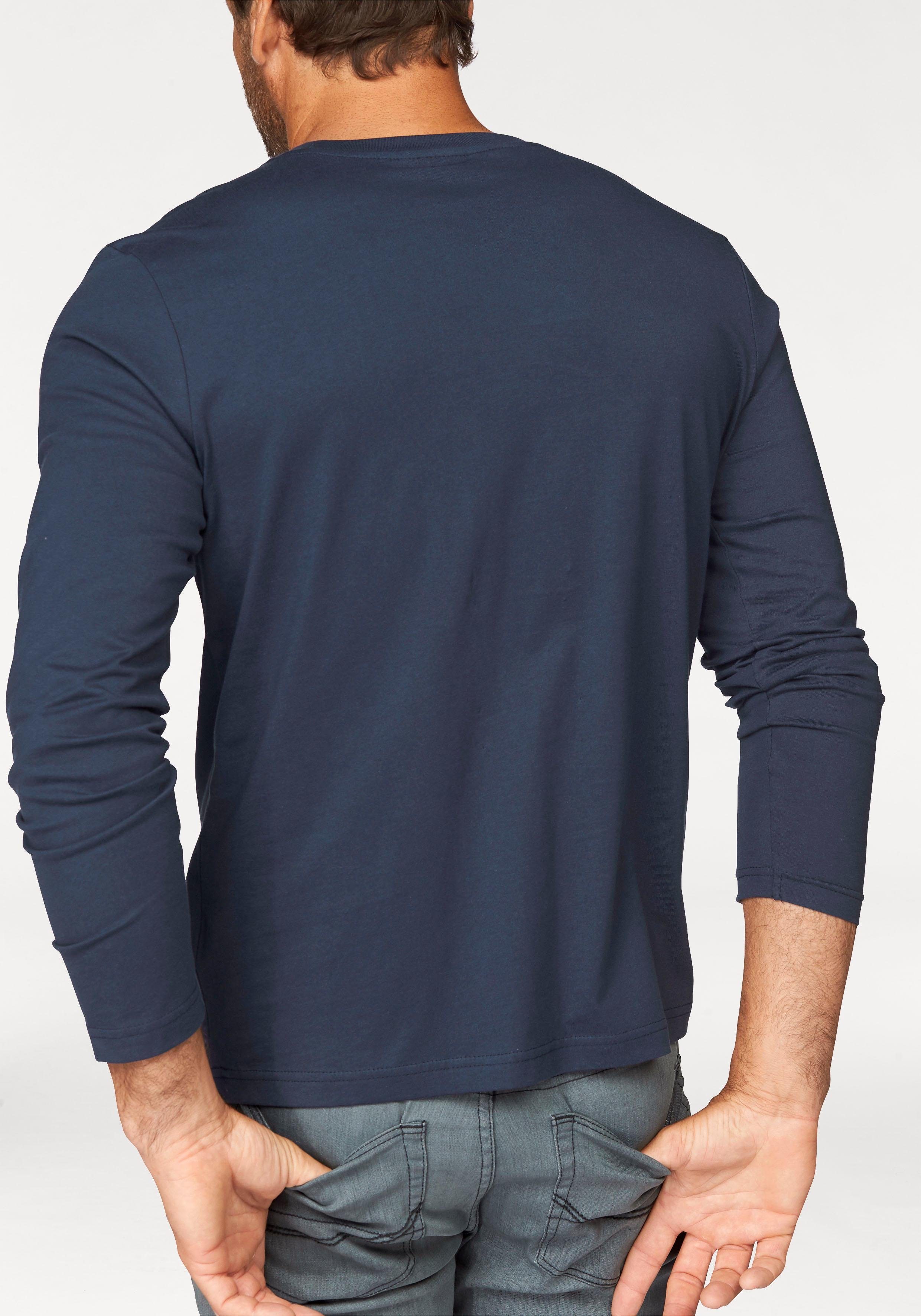 Man's World Langarmshirt neue Farbe ! (3er-Pack) Langarm, unifarben, aus Baumwolle, im 3er-Pack