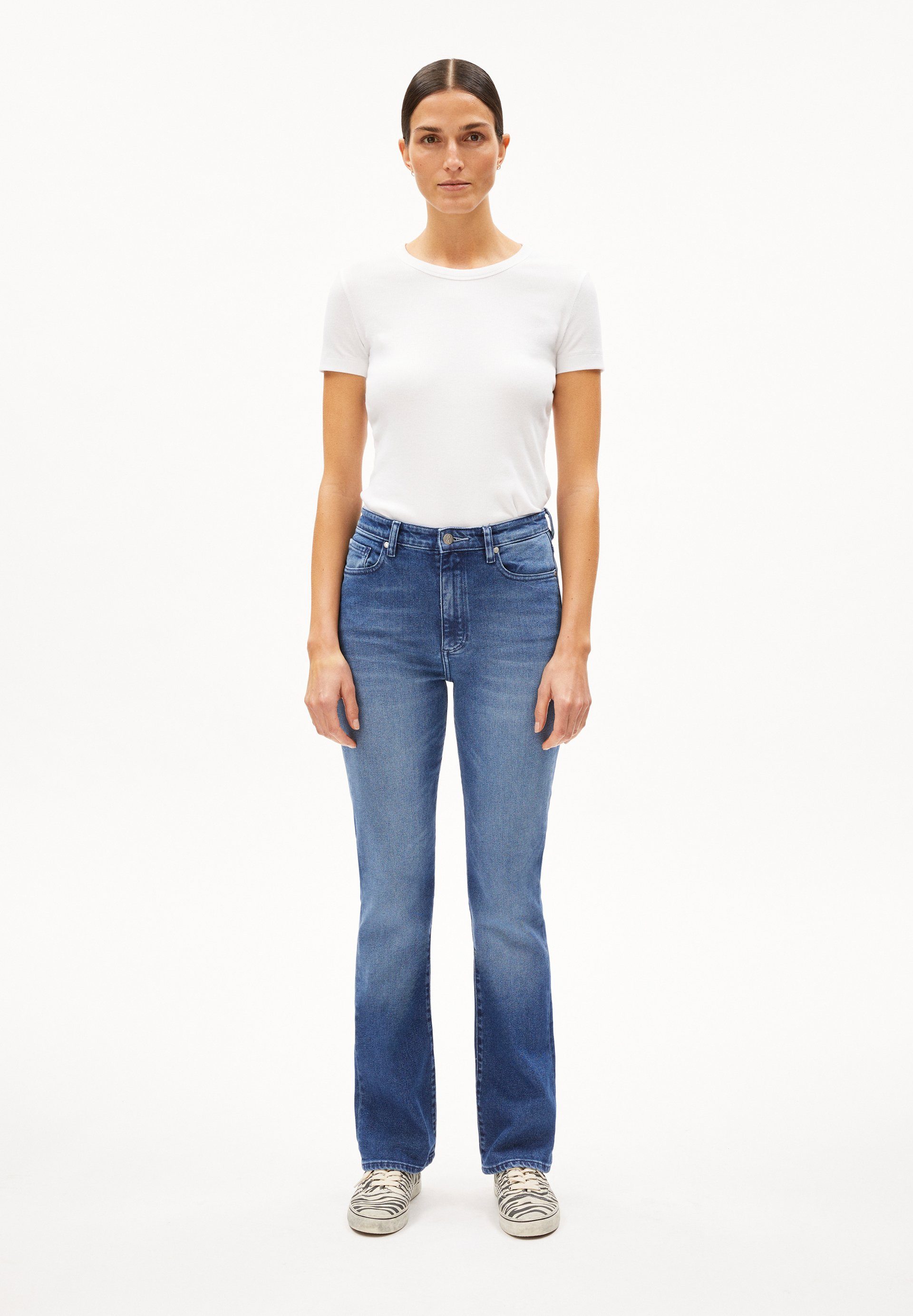 Armedangels Straight-Jeans LINNAA (Slim Fit) High waist