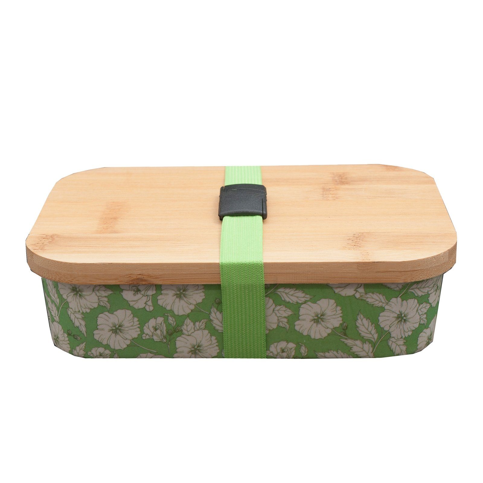 Neuetischkultur Lunchbox Brotdose Kunststoff/Holz, Kunststoff, Holz, (1-tlg), Lunchbox Brotbox Vesperdose Brotzeitdose Sandwichbox Grün, Natur