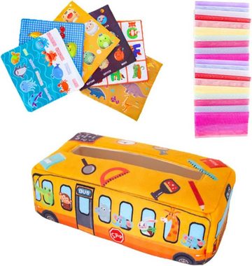 SOTOR Lernspielzeug Baby-Taschentuchbox, Montessori-Sensorspielzeug für Babys (Unzerstörbare Taschentuchbox, Stoffbücher für Babys, Kuschelspielzeug für Babys), Magische Taschentuchbox, Montessori-Spielzeug für Jungen und Mädchen