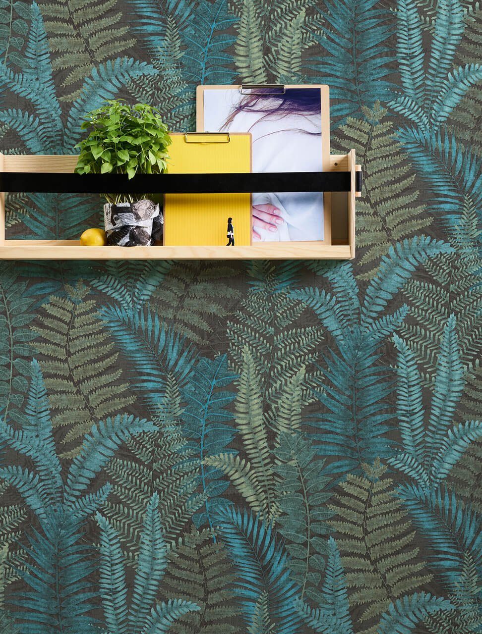 Tapete KUNSTLOFT in lichtbeständige Design blau natur, matt, Fame 0.53x10.05 m, Foliage Vliestapete