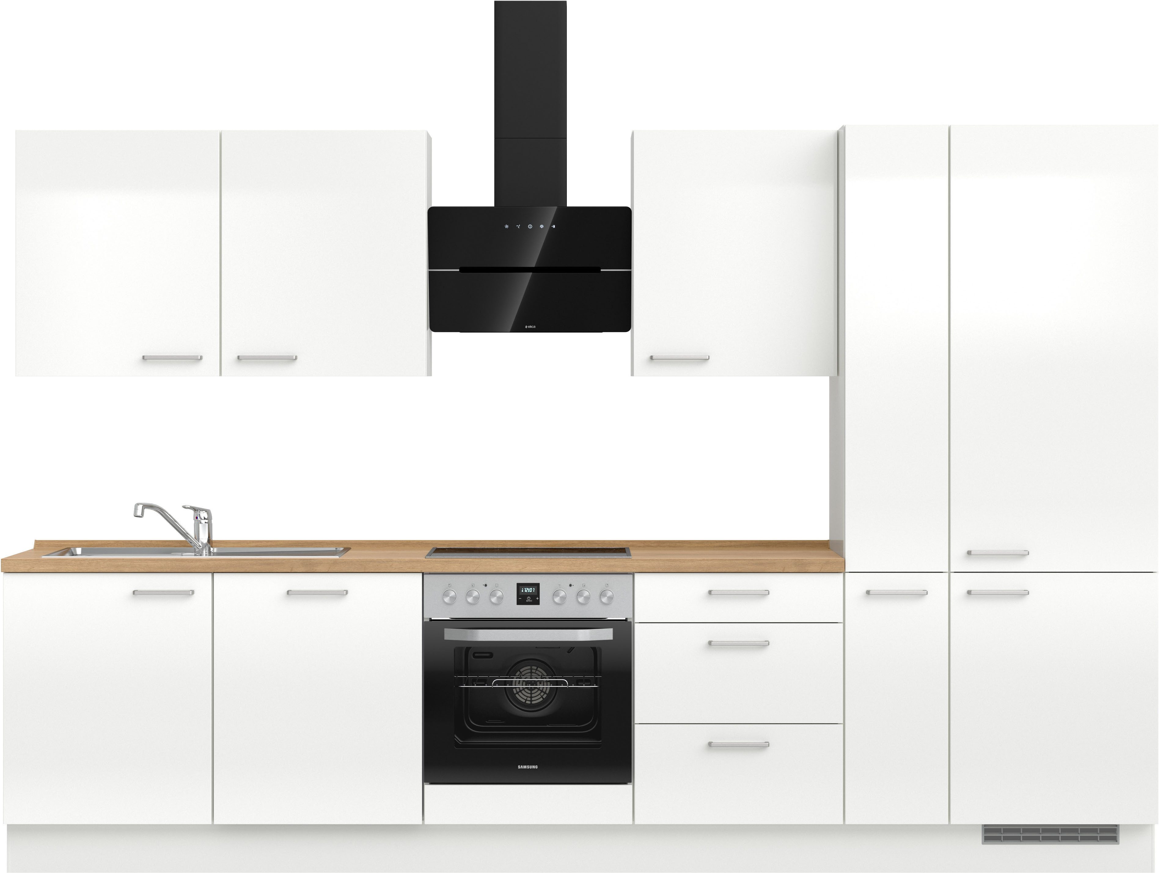 nobilia® Küchenzeile "Flash II", NEU: individuell anpassbar mit gratis Profi-Beratung, vormontiert, Breite 330 cm, Ausrichtung wählbar, wahlw. mit E-Geräten