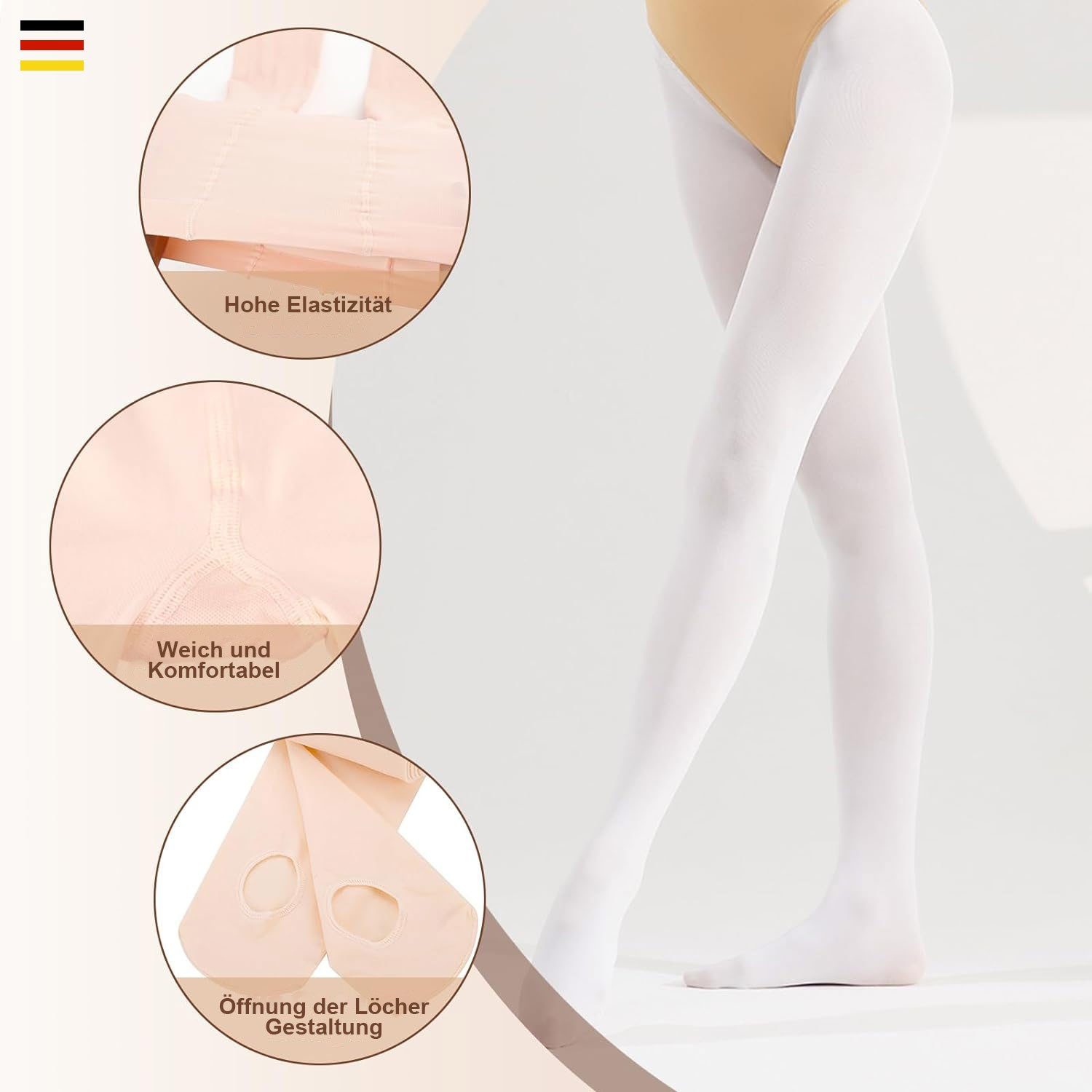 MAGICSHE Strumpfhose Ballettstrumpfhosen Dehnbare ultra weiß weiche Leggings