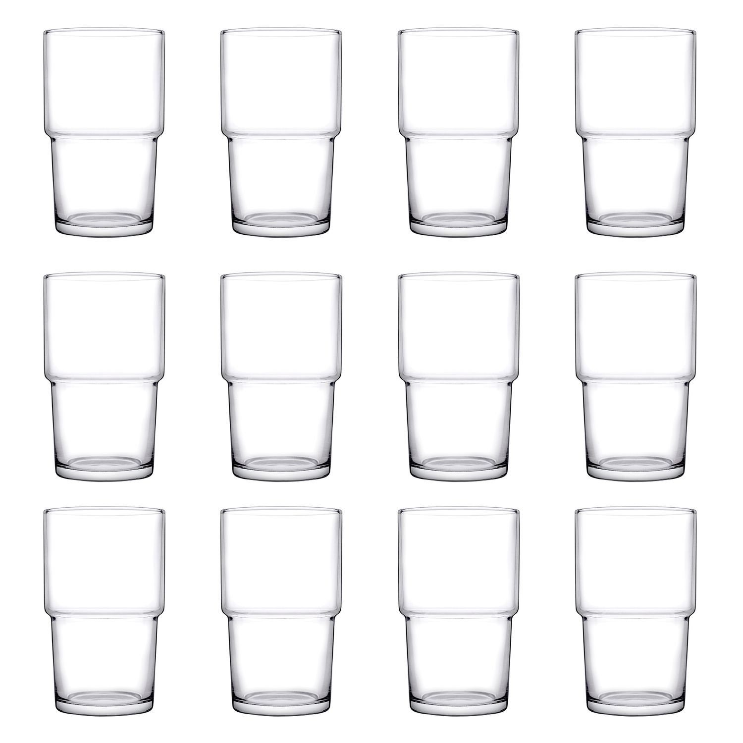 WAS Longdrinkglas Longdrinkgläser, Trinkgläser 12er-Set - Hill, 440 ml