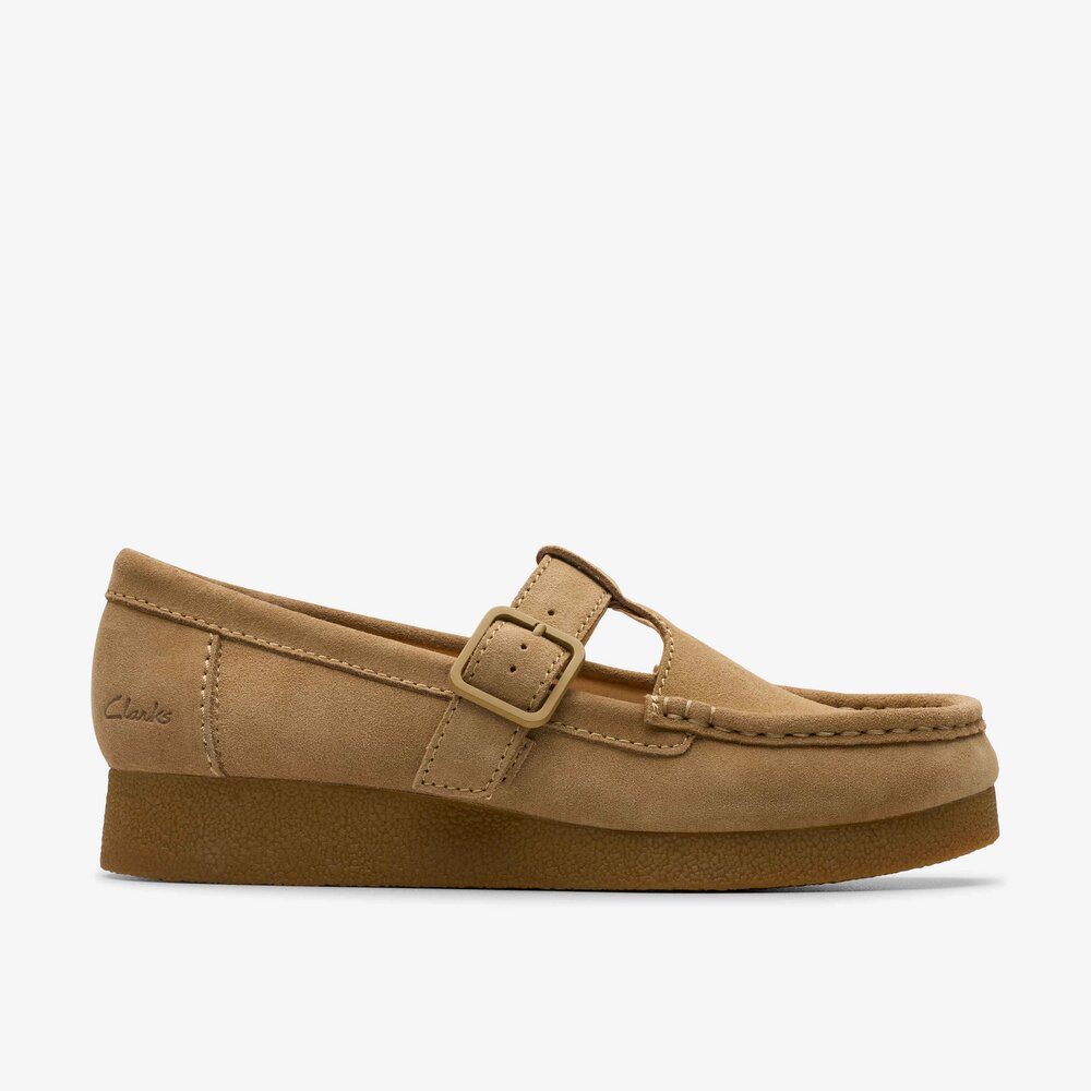 Clarks Clarks - WallabeeEVOBar Dark Sand Suede - Beige Slipper