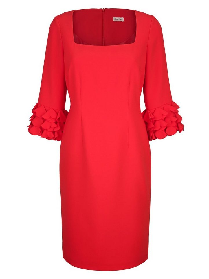 Alba Moda Kleid mit eleganten Details an den Ärmeln in rot