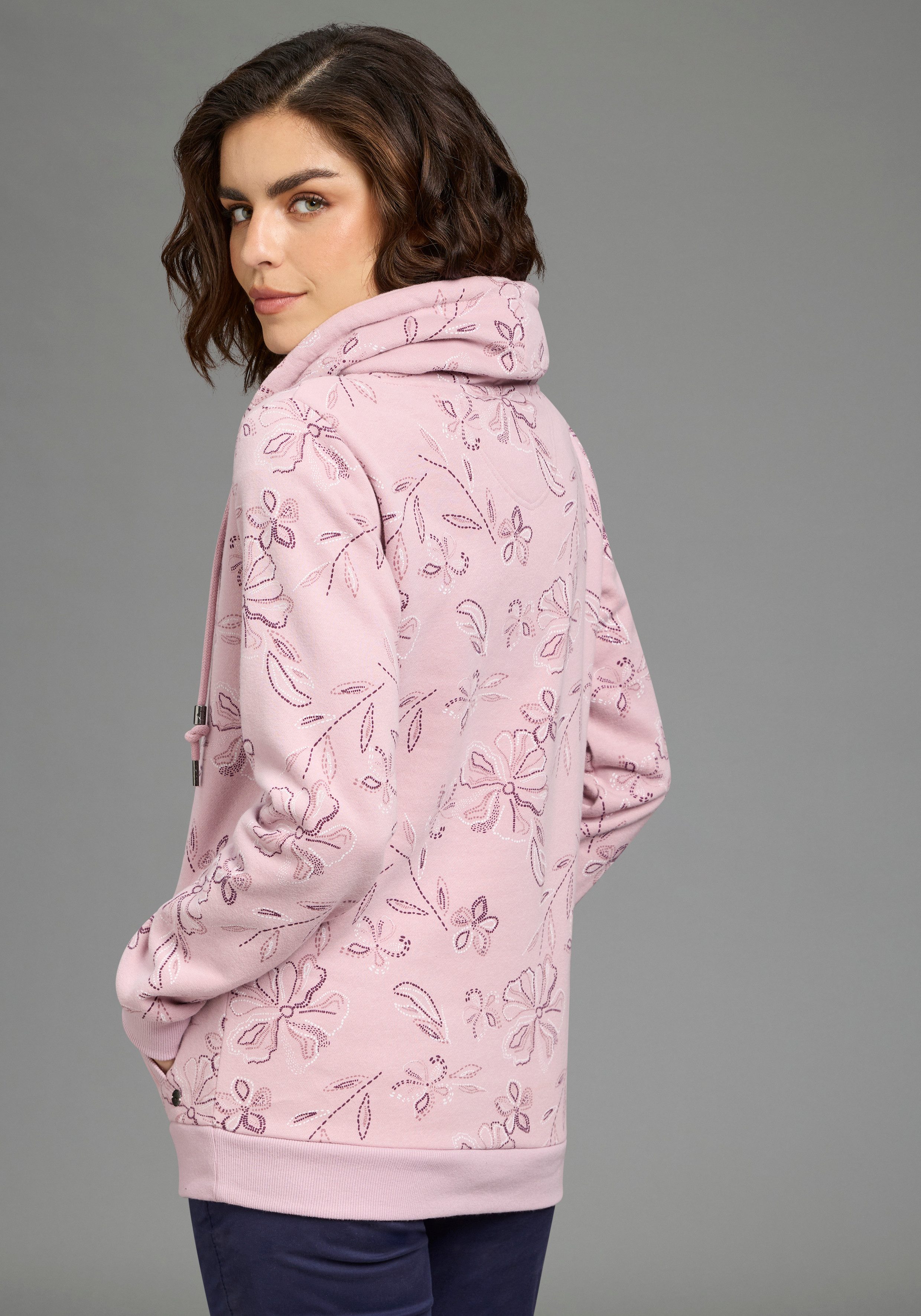 KangaROOS Sweatshirt mit hohem Stehkragen, hüftbedeckende Länge, figurumspielende Passform – Bild 2 von 5