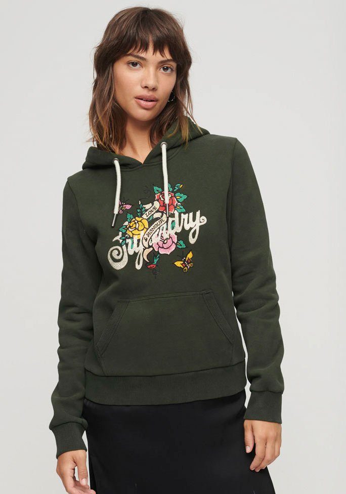 Superdry Kapuzensweatshirt TATTOO SCRIPT GRAPHIC HOODIE