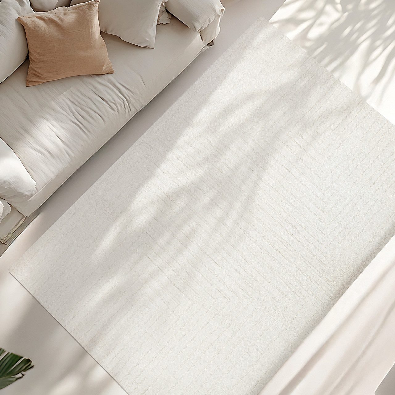 ArtUniverse Teppich ArtUniverse Kurzflor Teppich Amalfi Pearl 80 x 150 cm, Rechteckig, Höhe: 1,8 mm