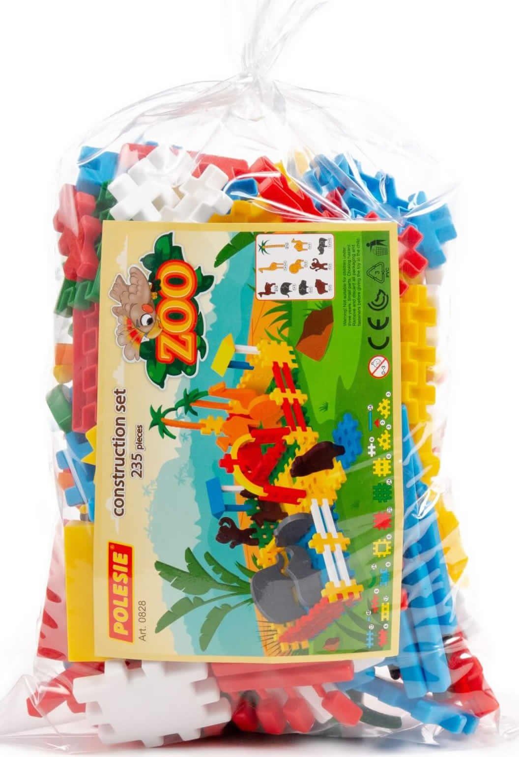 Polesie Bausteine Zoo 235-tlg. m. Zubehör Kinder Klemm-/Klickbausteine Spielbausteine, (235 St)