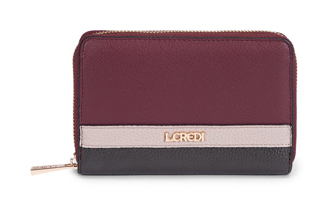 L. CREDI Geldbörse Zip Around Wallet, mit RFID-Blocker Schutz