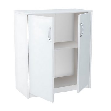 Mein-Regal Highboard, Kommode Julia Weiß Schrank mit 2 Türen 1 Einlegeboden B: 74 cm