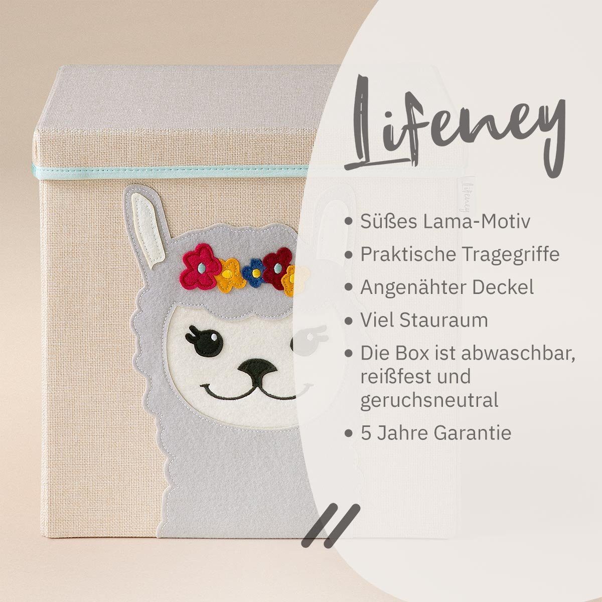 Lifeney Faltbox Aufbewahrungsbox, Stauraumbox, Organizerbox mit Deckel