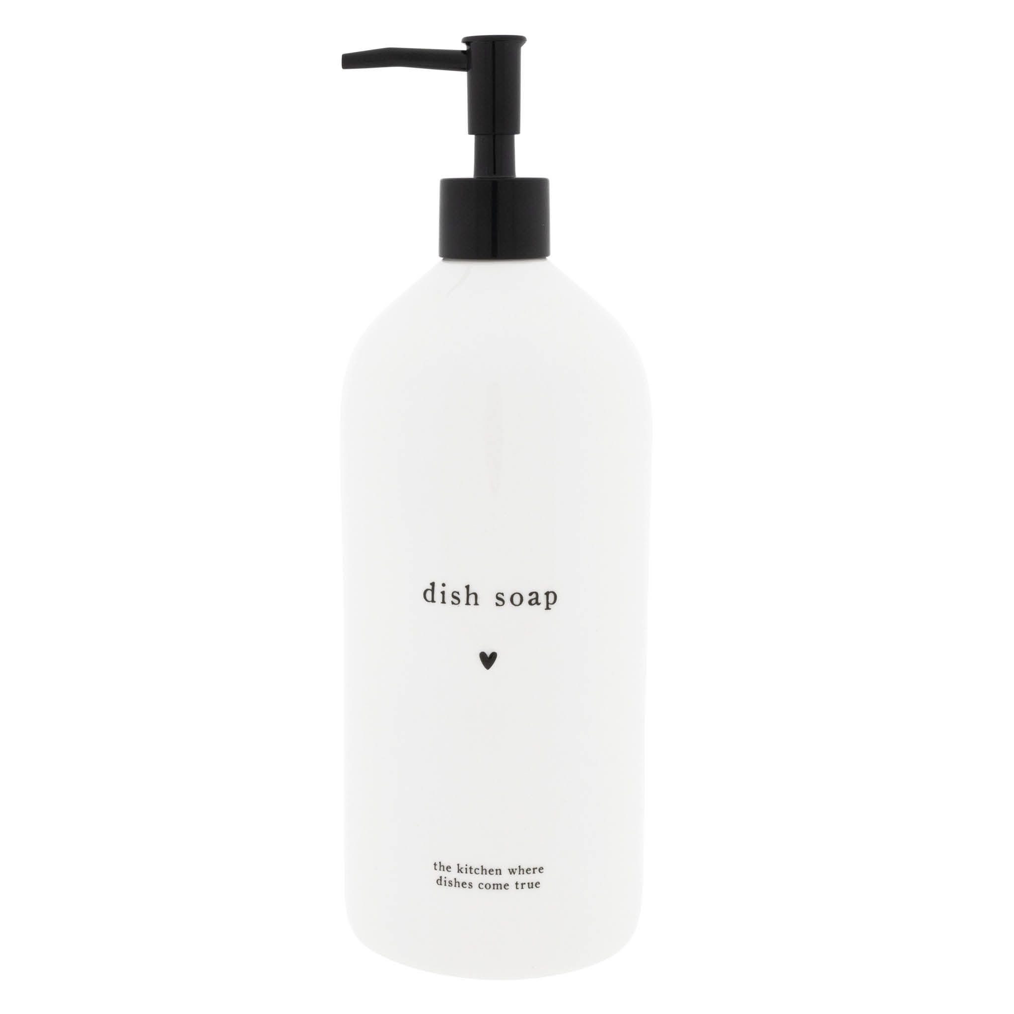 Bastion Collections Spülmittelspender »Dish Soap« Weiß, Keramik Seifenspender, 300ml, leicht nachfüllbar