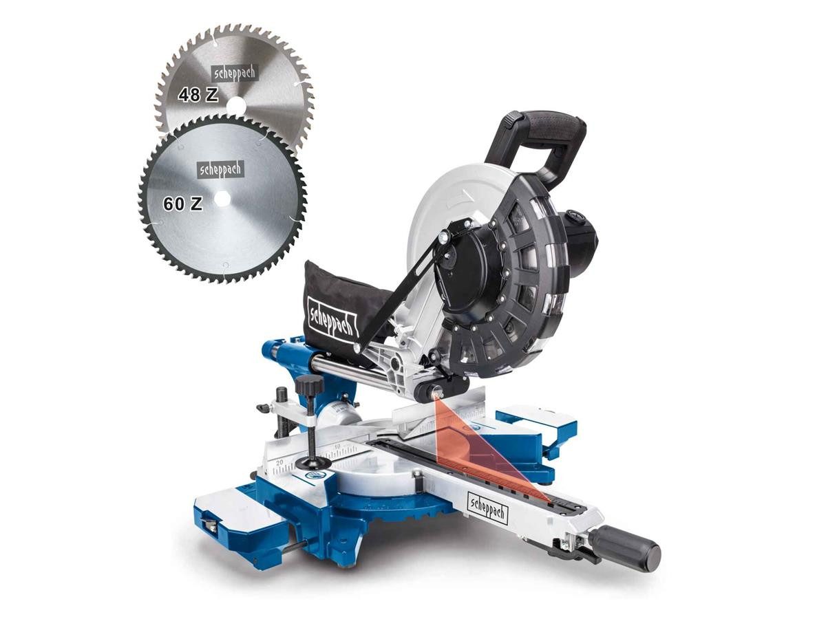 Scheppach Zug-, Kapp- und Gehrungssäge HM254, mit 2. Sägeblatt