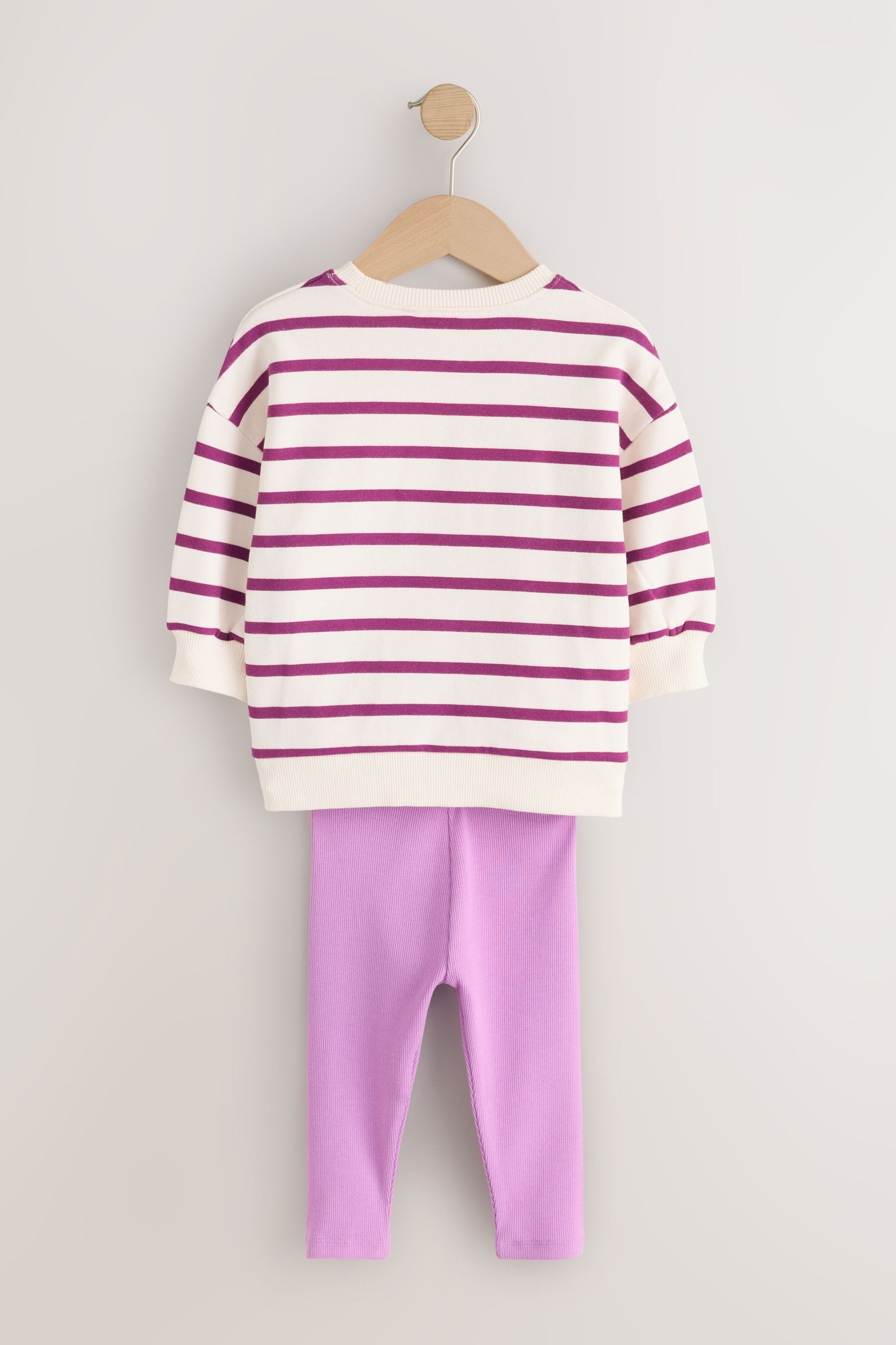 Next Top & Leggings Sweatshirt mit gerüschtem Saum und Leggings im Set (2-tlg) – Bild 2 von 5