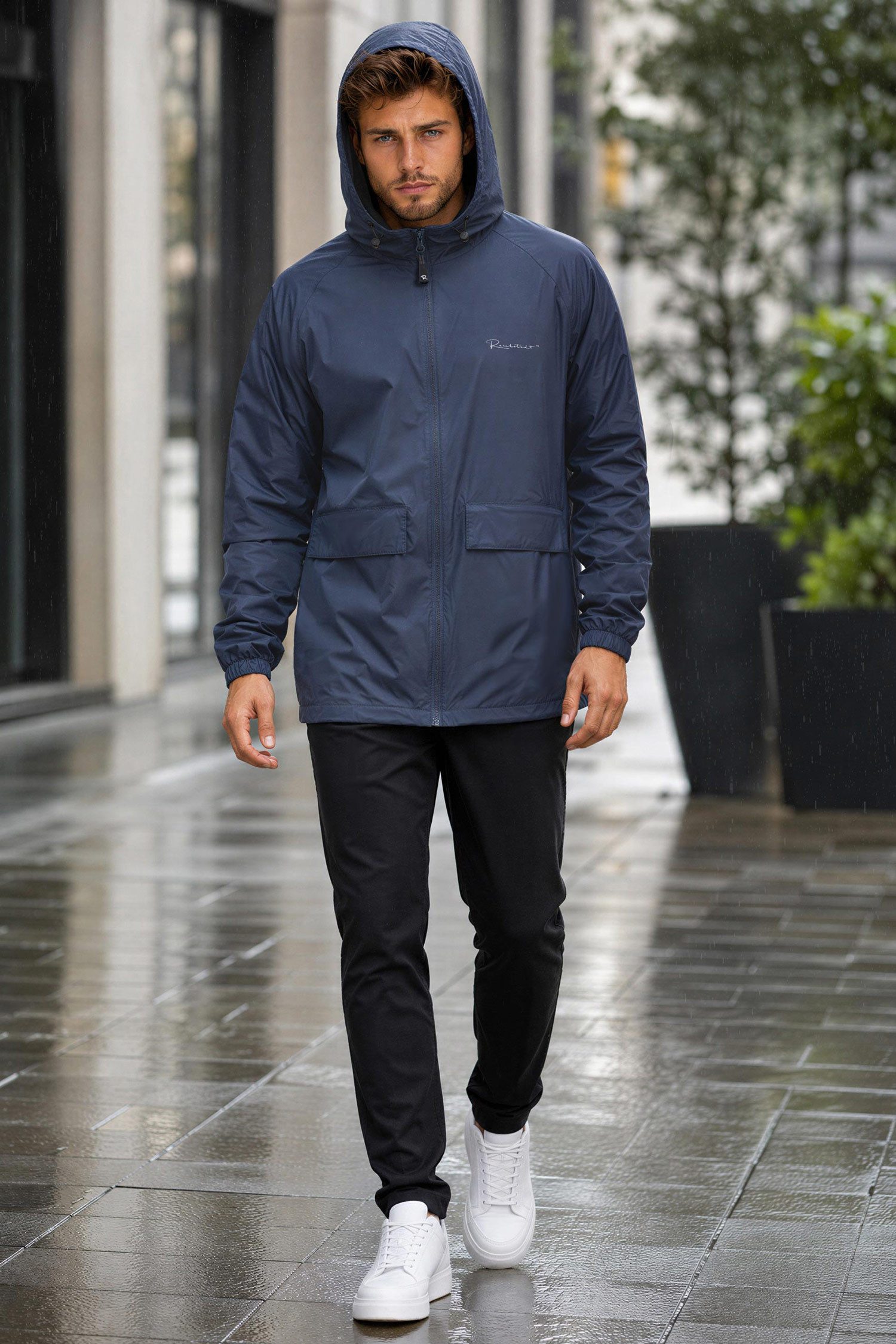 Reichstadt Allwetterjacke Herren Relaxed Fit Übergangsjacke Windbreaker 24RS053 100% wasserfeste Herren-Regenjacke