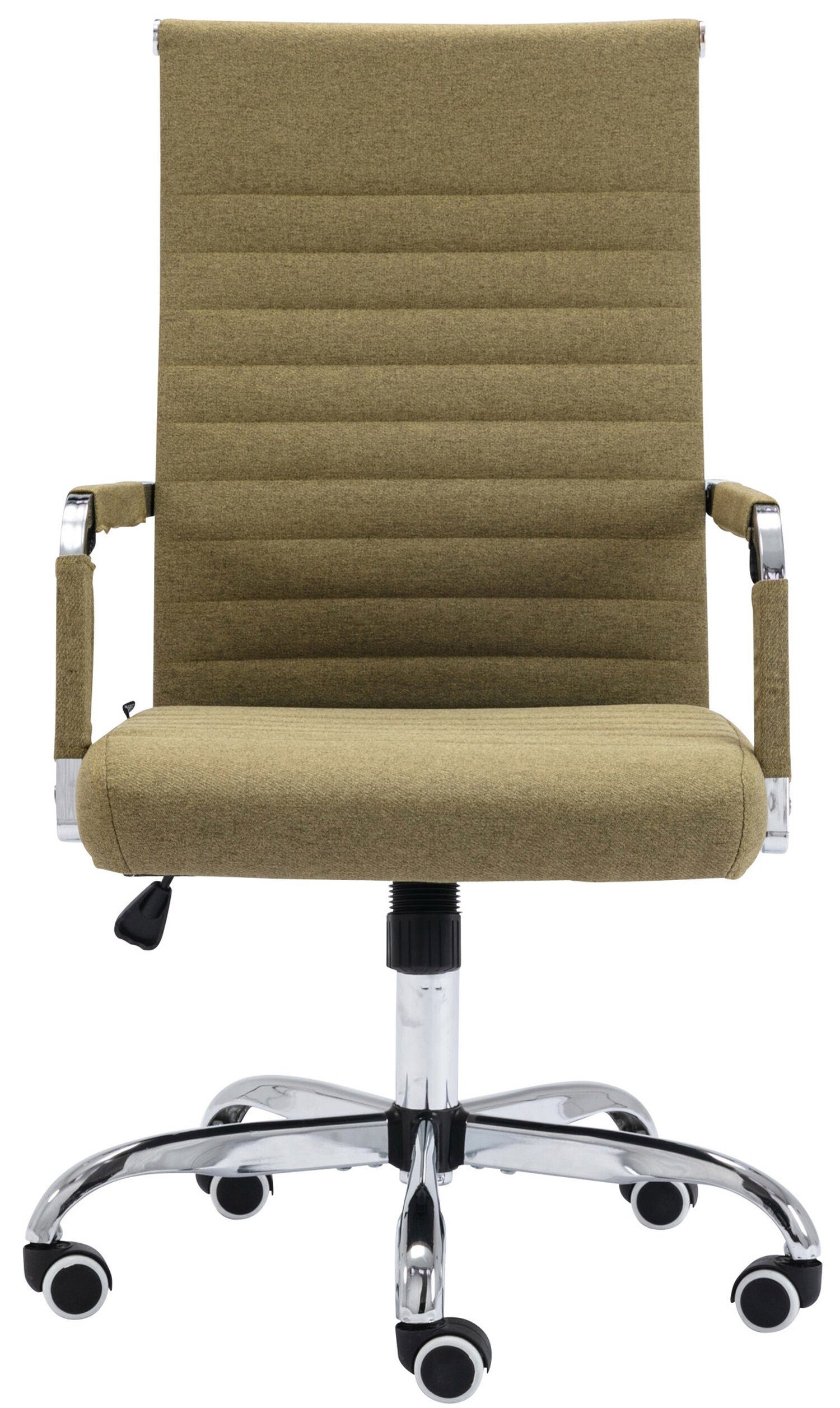 Metall Chefsessel, Amadeus 360° Gestell: Bürostuhl höhenverstellbar - - und Stoff mit drehbar Bürostuhl XXL), bequemer Sitzfläche: grün Drehstuhl, chrom Rückenlehne TPFLiving (Schreibtischstuhl,