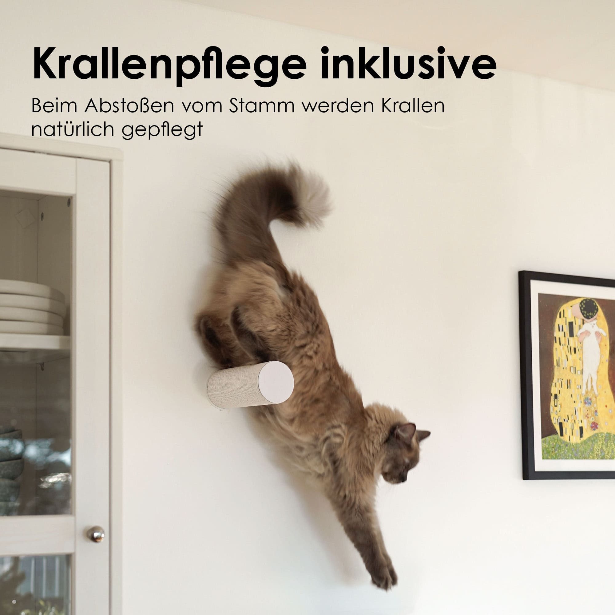 LucyBalu Katzen-Kletterwand Hüpfstamm und Kletterstufe JUMPER LITE, Katzen Kratzstufe aus hochwertigem Papierseil