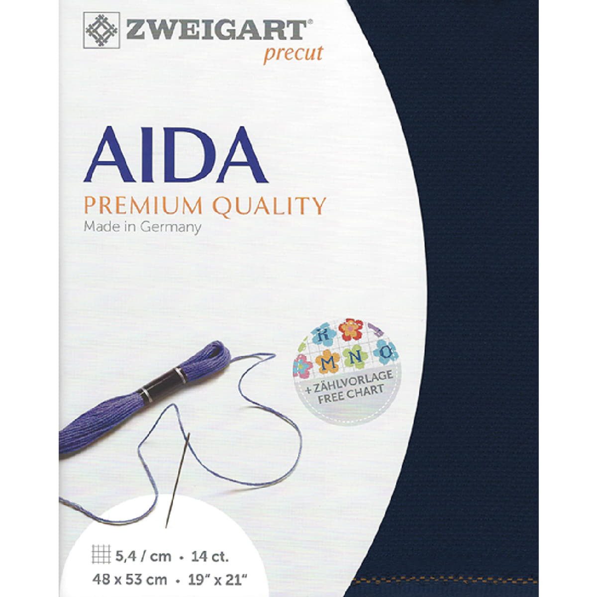 Zweigart Kreativset AIDA Zweigart Precut 14 ct. Stern-Aida 3706 Farbe dunkelblau, 48x53 cm, (embroidery kit by Marussia)